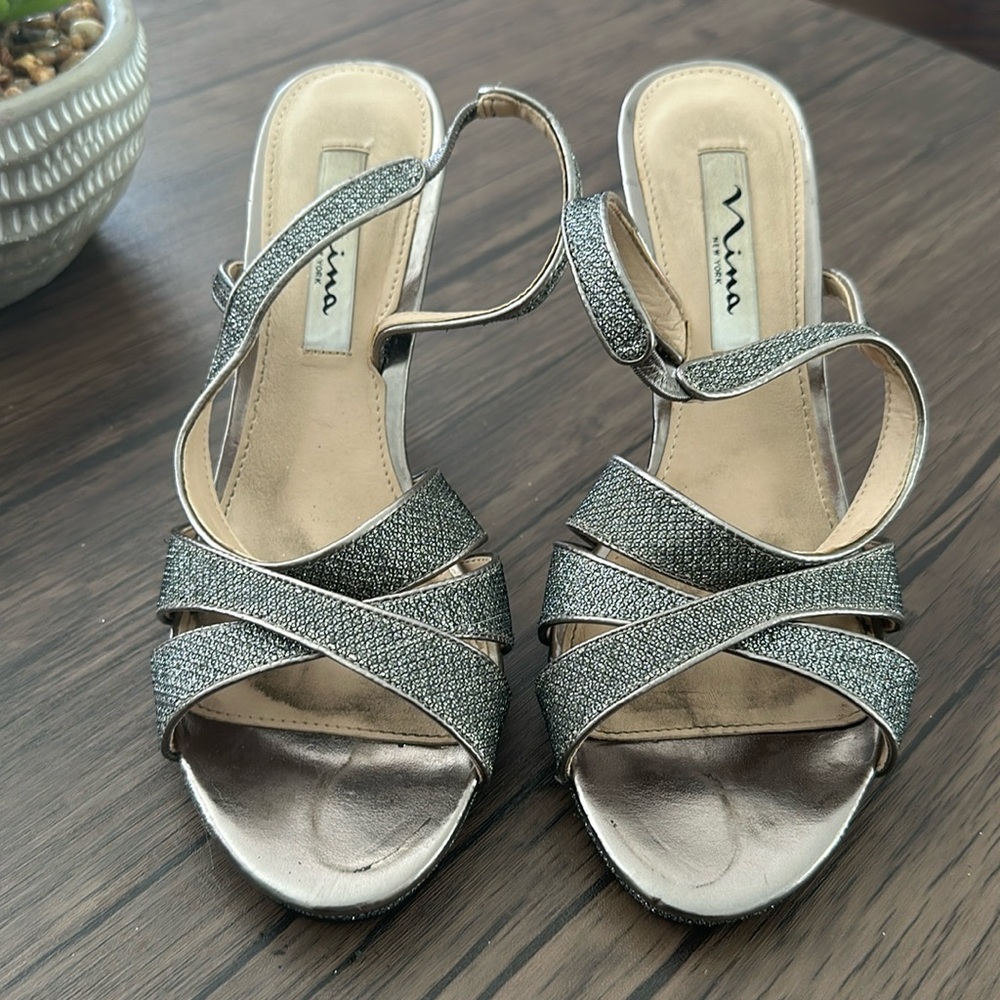 Nina silver heels